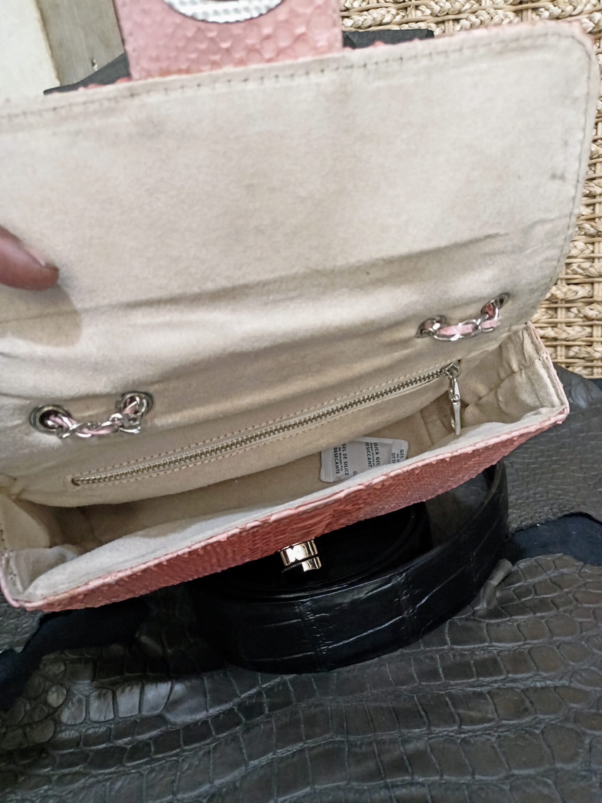 Pink Women's Purses Genuine Phyton Skin Women's Shoulder handmade - Image 6