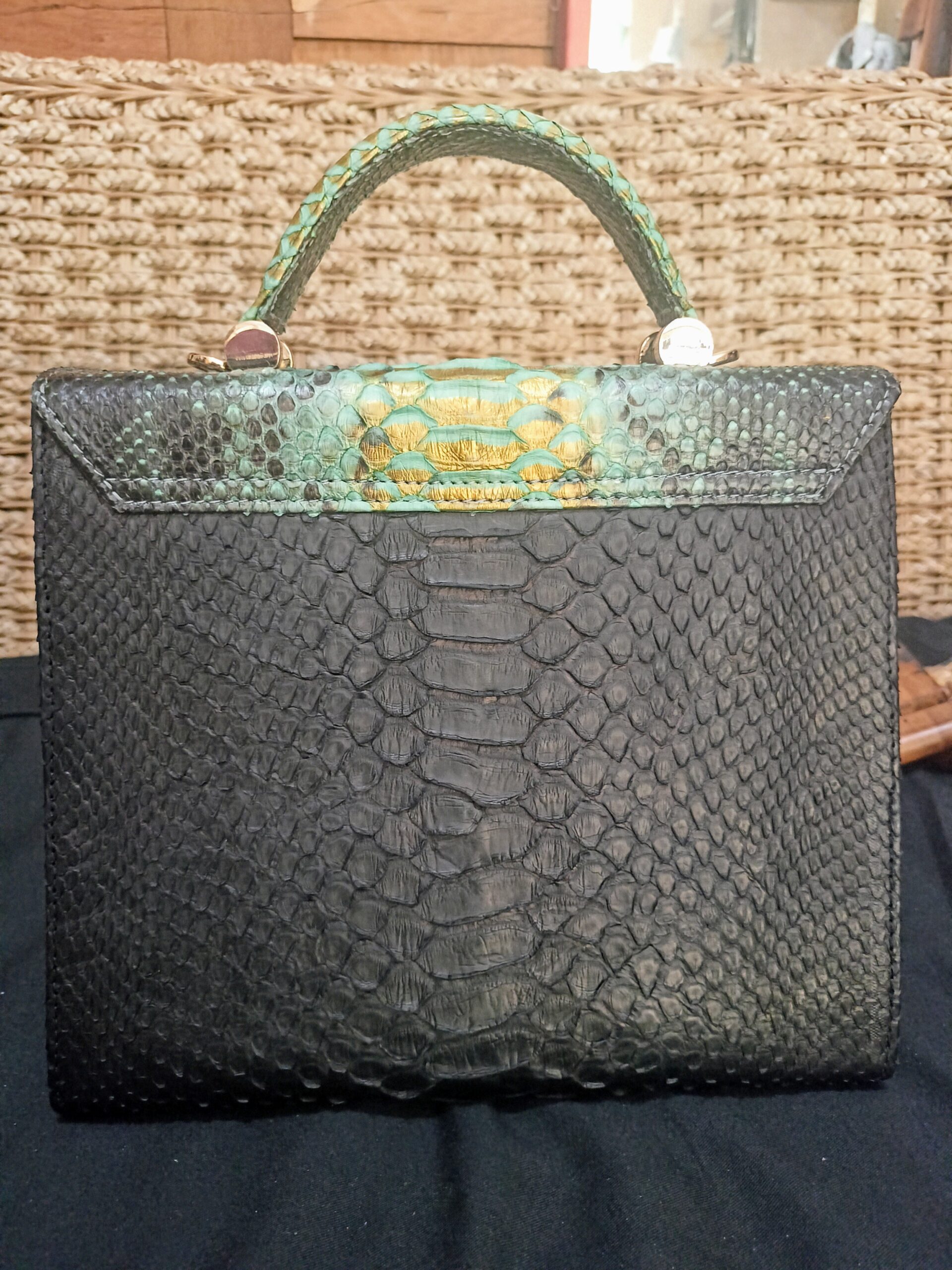 Genuine Phyton Skin Women's Elegant Top Handle - Image 3