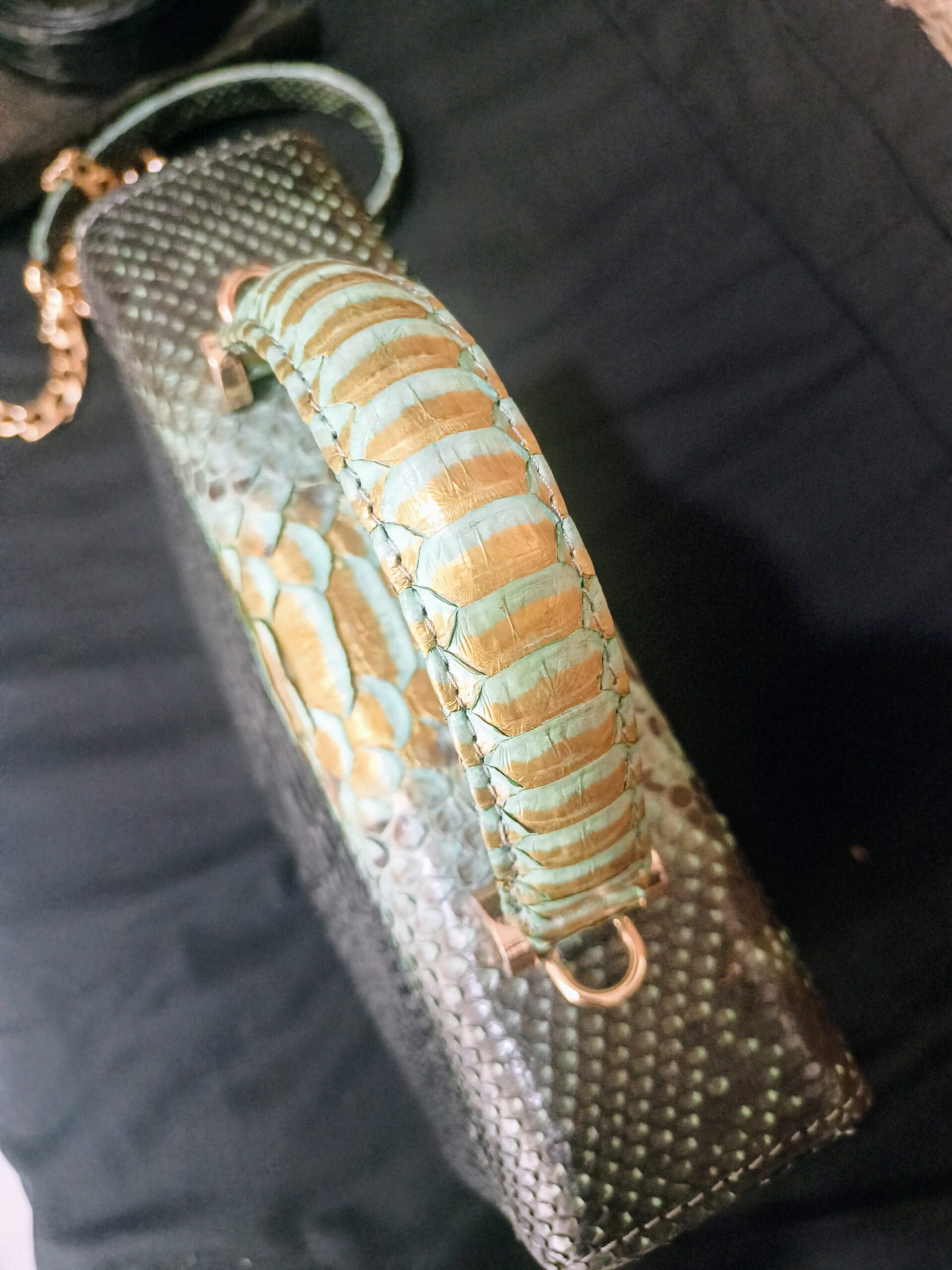 Genuine Phyton Skin Women's Elegant Top Handle - Image 4