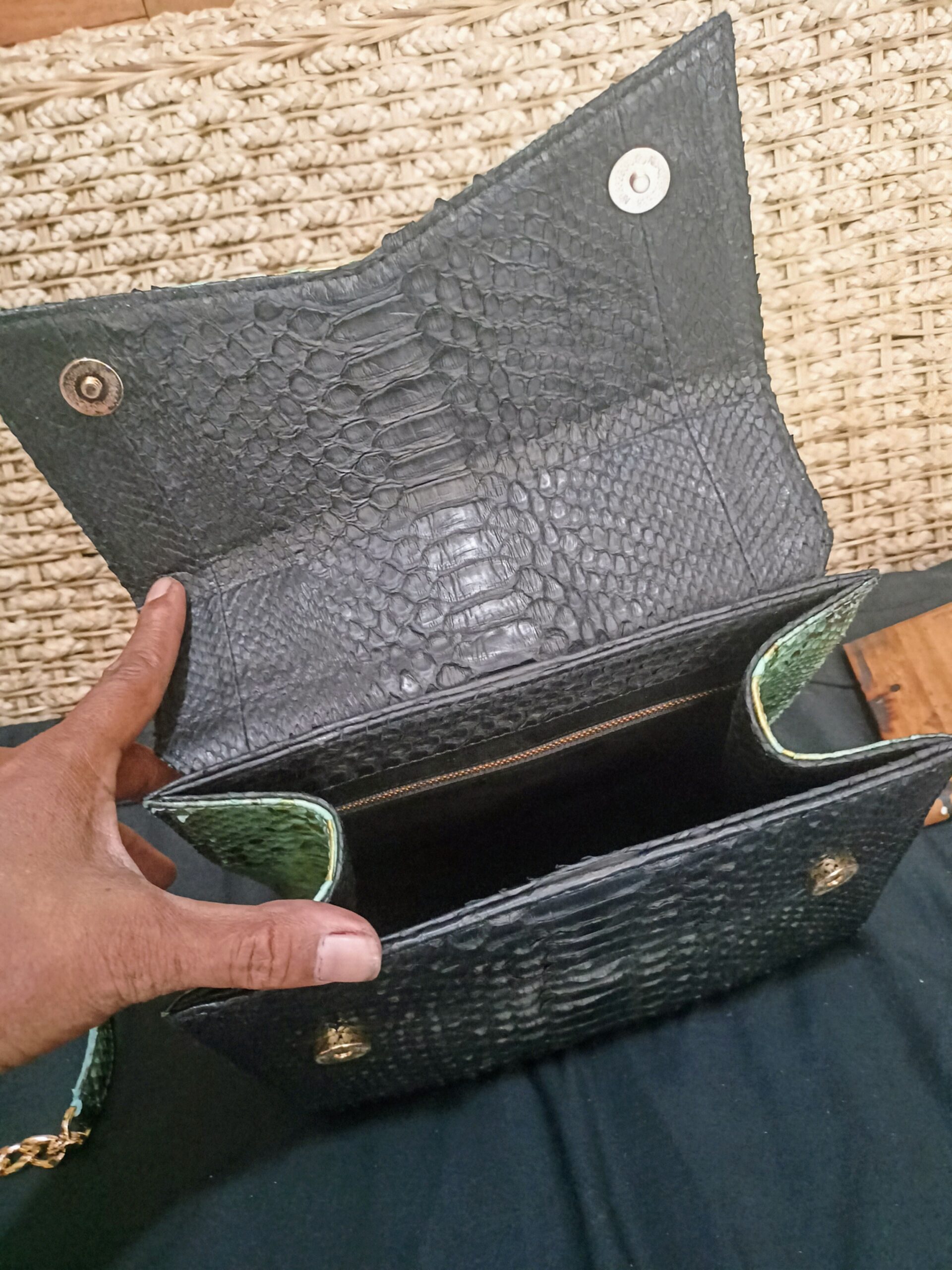 Genuine Phyton Skin Women's Elegant Top Handle - Image 6