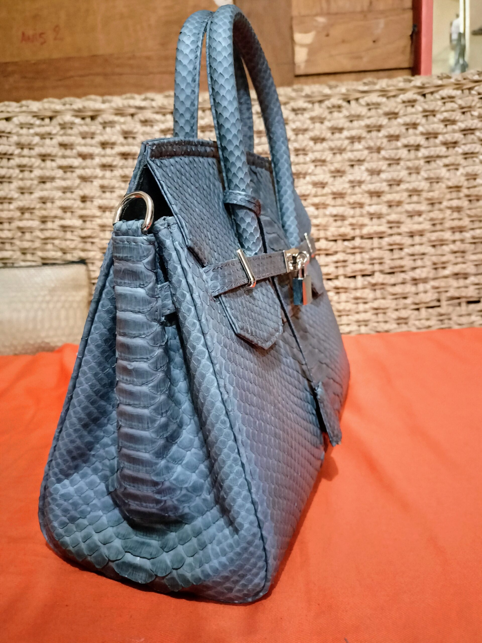 Genuine Phyton Skin Women's Top Handle women's Shoulder Bag Women's Luxury Bag - Image 3