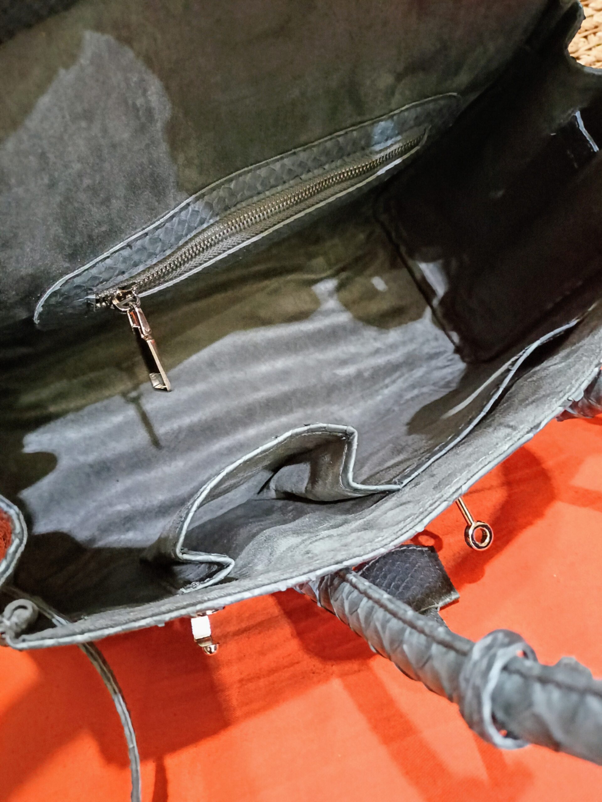 Genuine Phyton Skin Women's Top Handle women's Shoulder Bag Women's Luxury Bag - Image 5