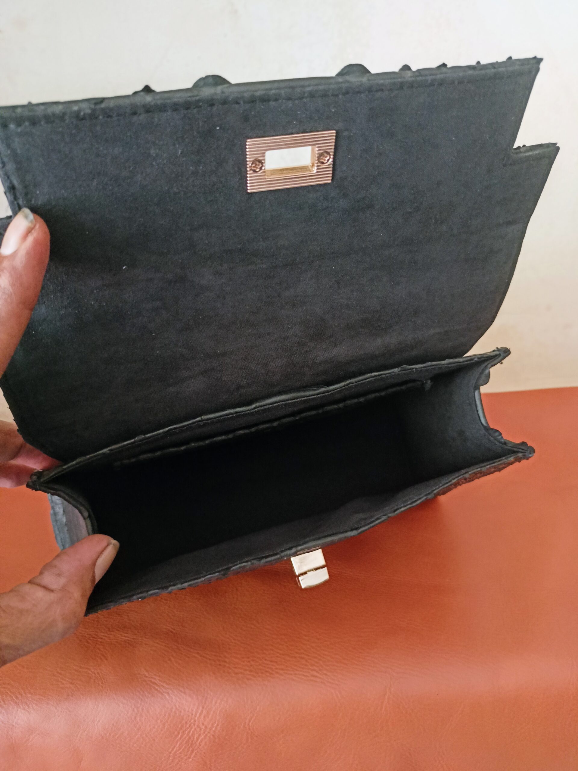 Black Women's Purses Genuine Phyton Skin Women's handbag handmade - Image 5