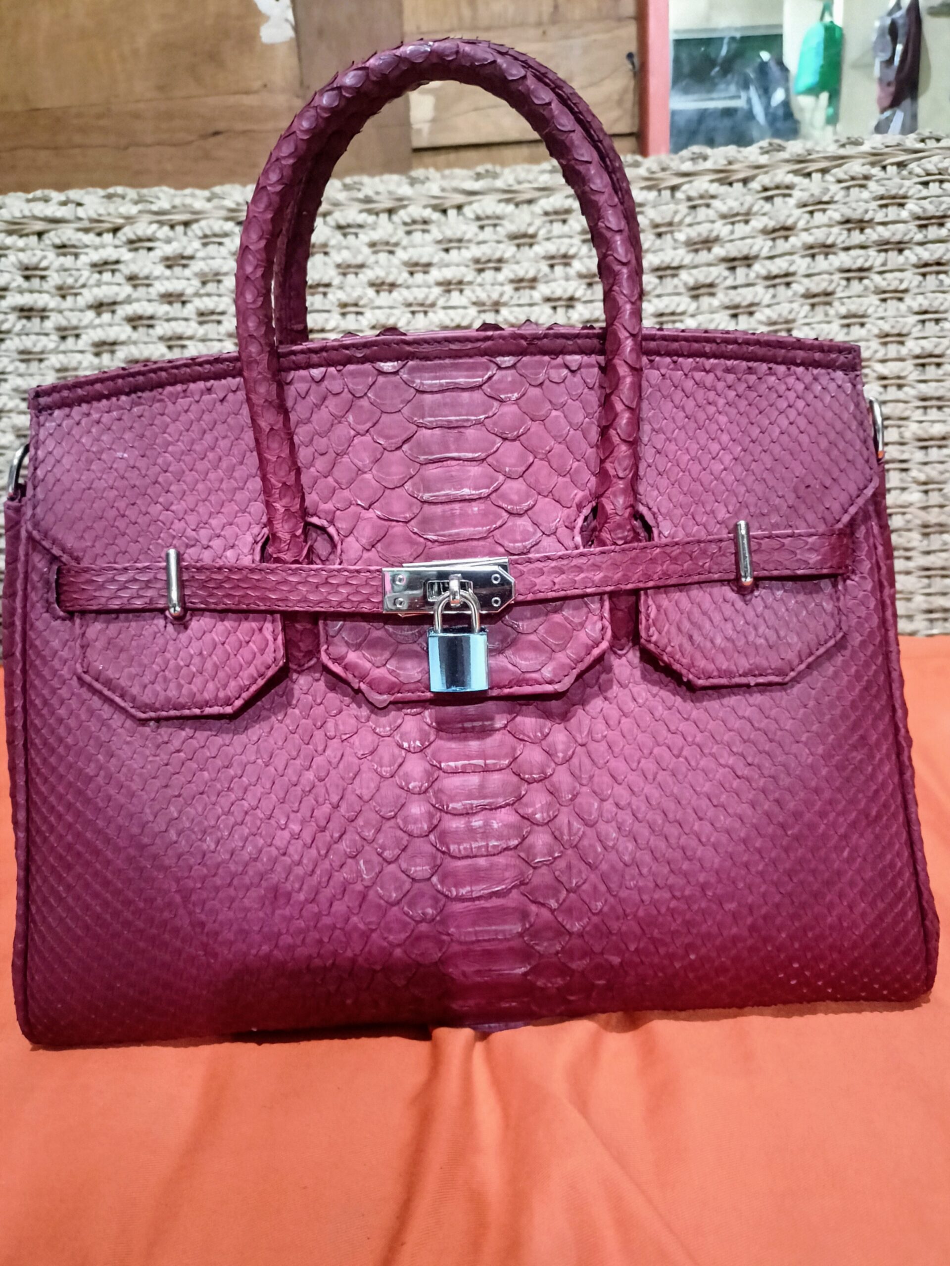 Genuine Phyton Skin Women's Top Handle women's Shoulder Bag Women's Luxury Handmade