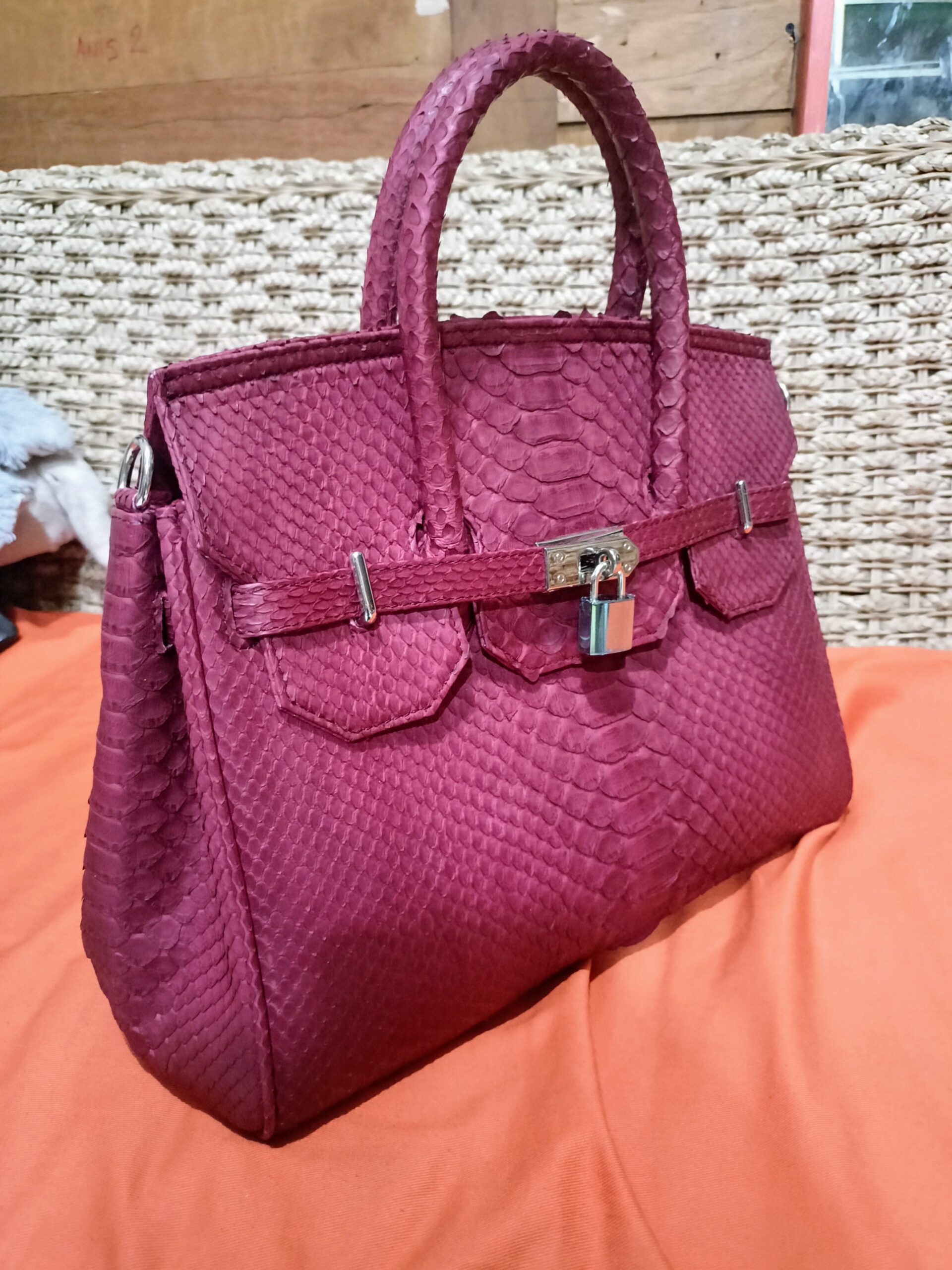 Genuine Phyton Skin Women's Top Handle women's Shoulder Bag Women's Luxury Handmade - Image 3