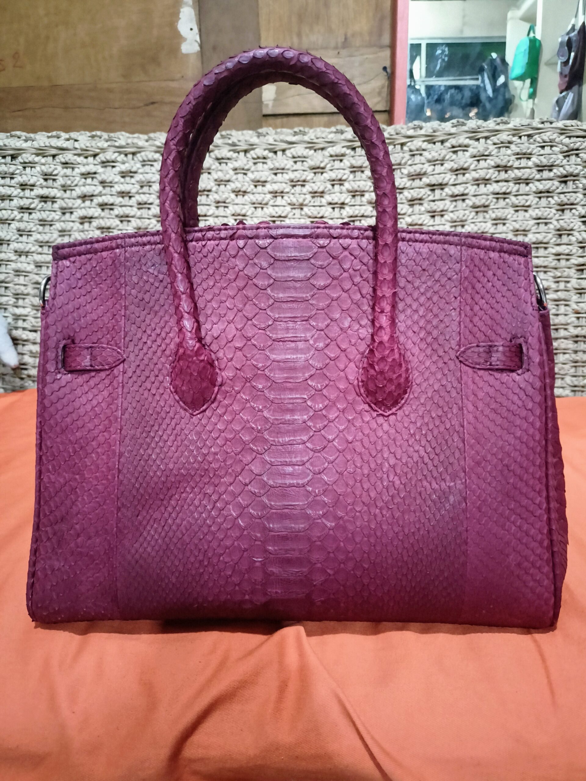 Genuine Phyton Skin Women's Top Handle women's Shoulder Bag Women's Luxury Handmade - Image 2