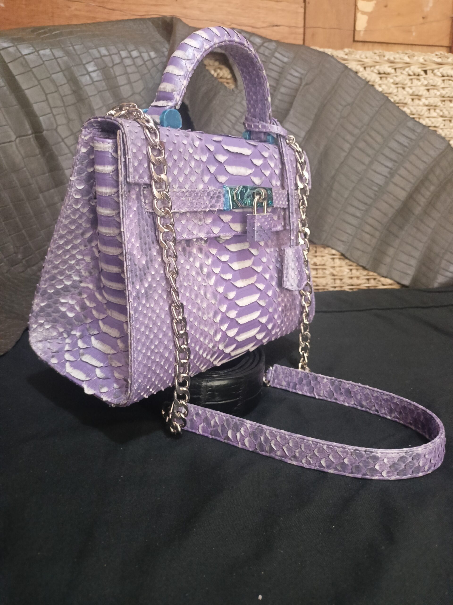 Handmade Snake Skin Women's Top Handle - Image 3