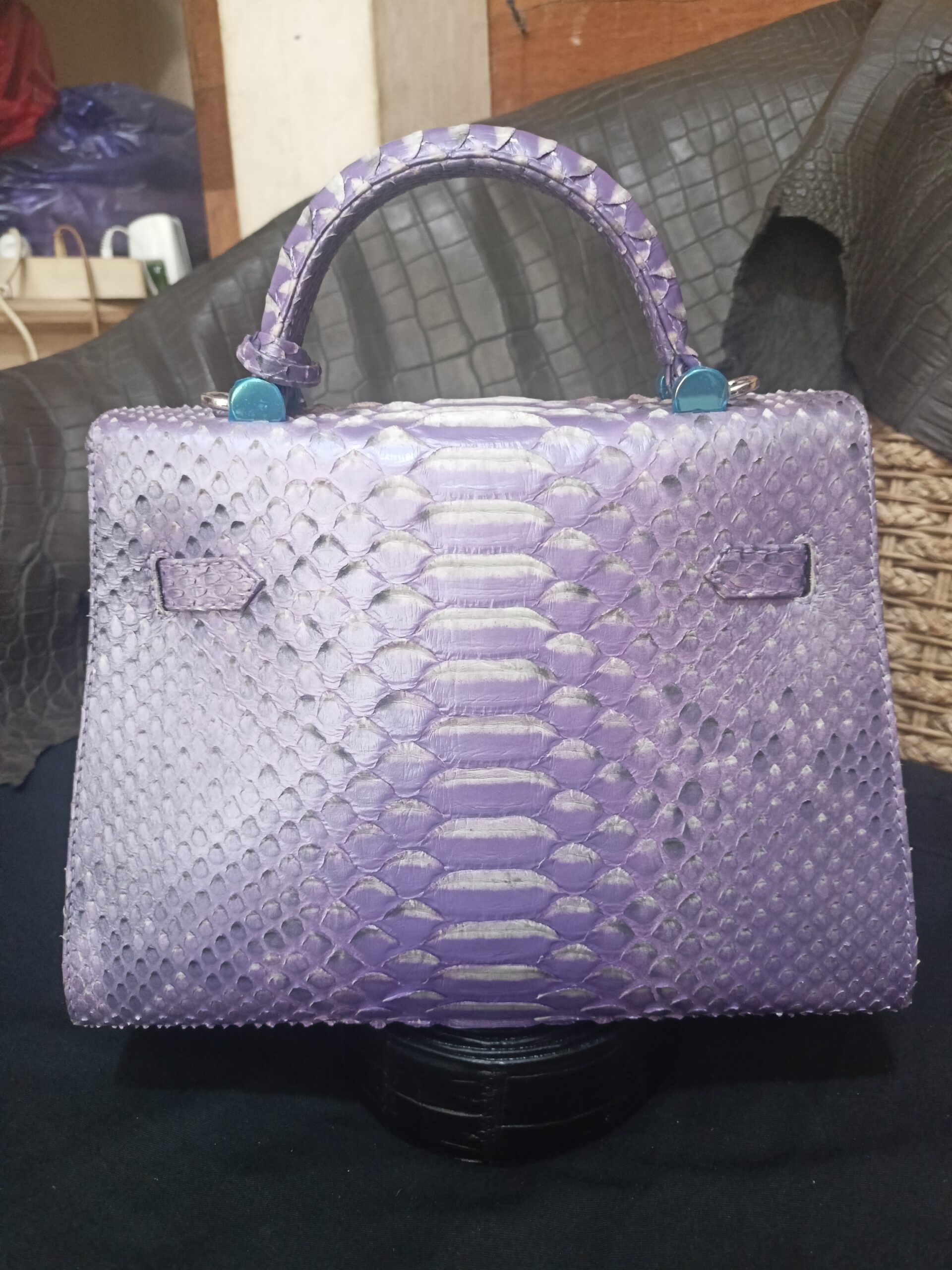 Handmade Snake Skin Women's Top Handle - Image 2