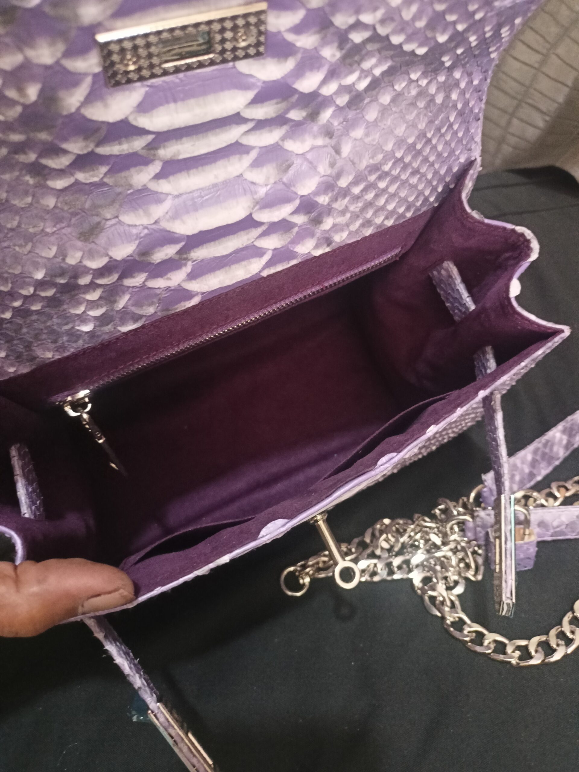 Handmade Snake Skin Women's Top Handle - Image 4