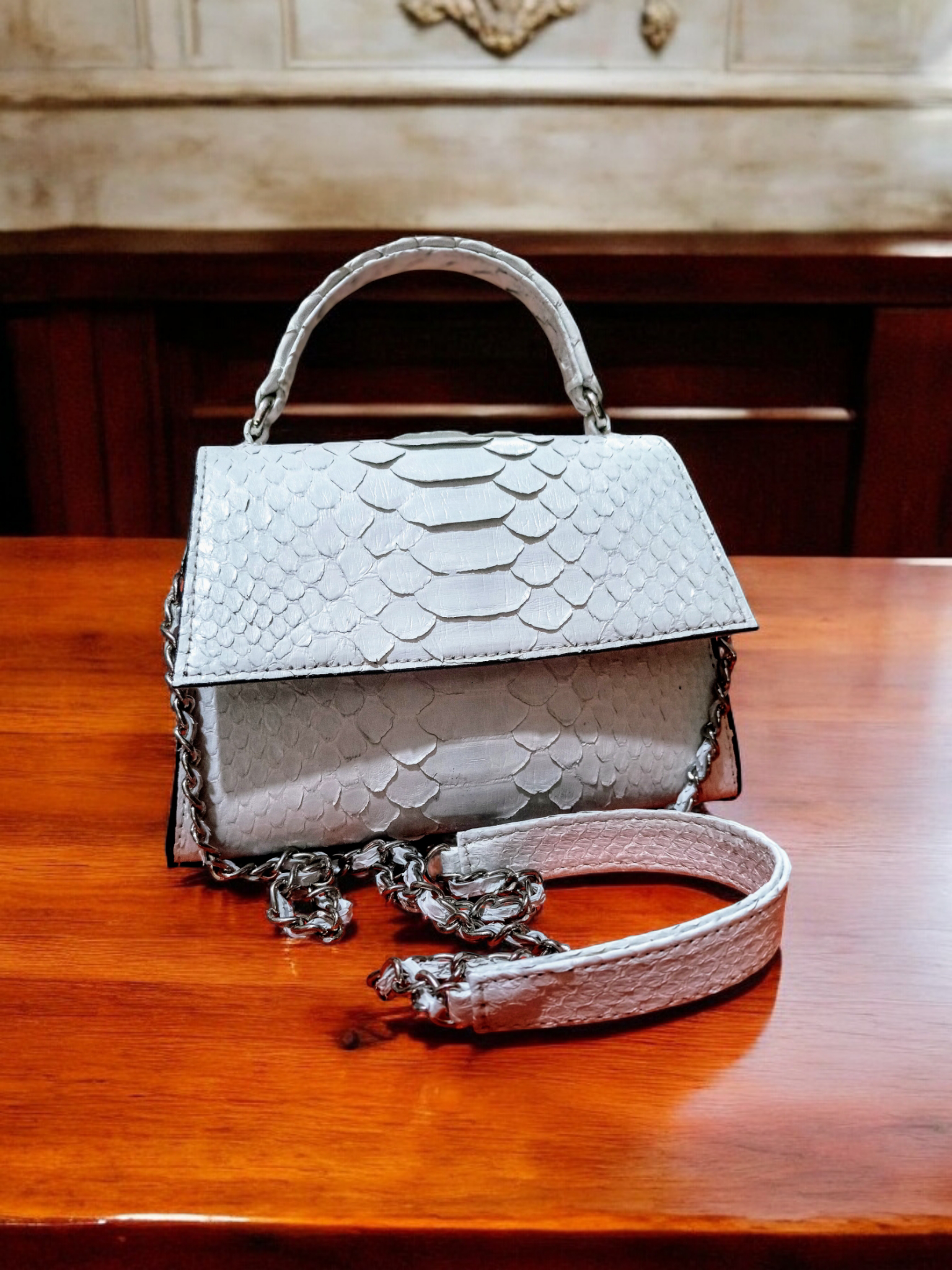 Handmade Snake Skin Women's small handbag
