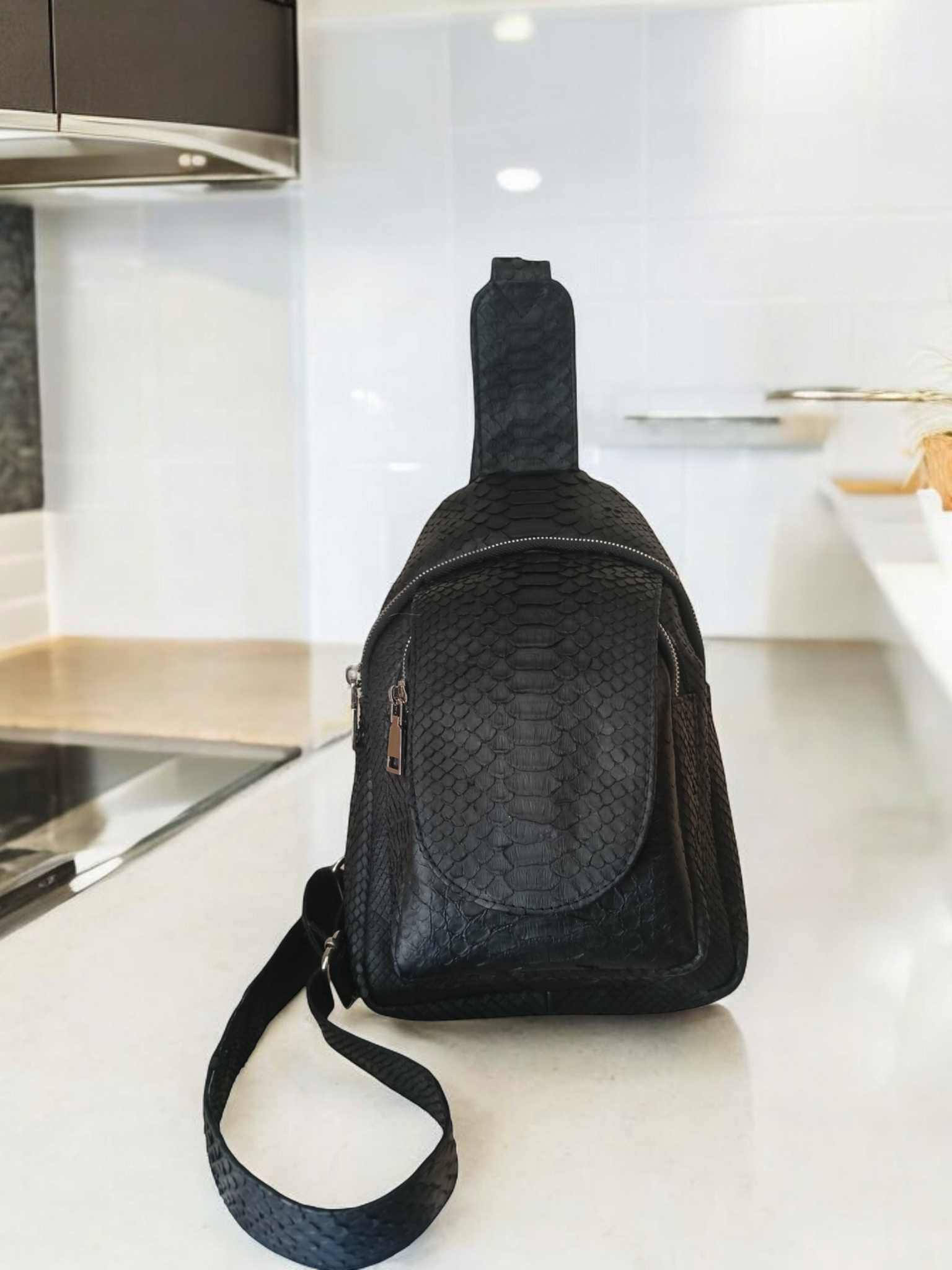 Handmade Snake Skin Crosbody Bag Sling Bag