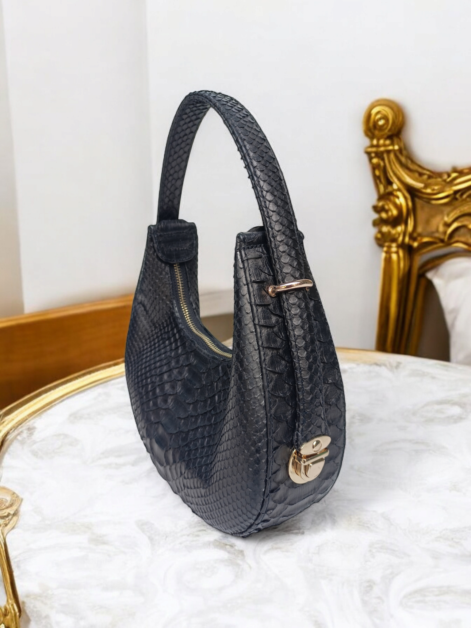 Handmade Snake Skin Women's Hubo women's shoulder bag