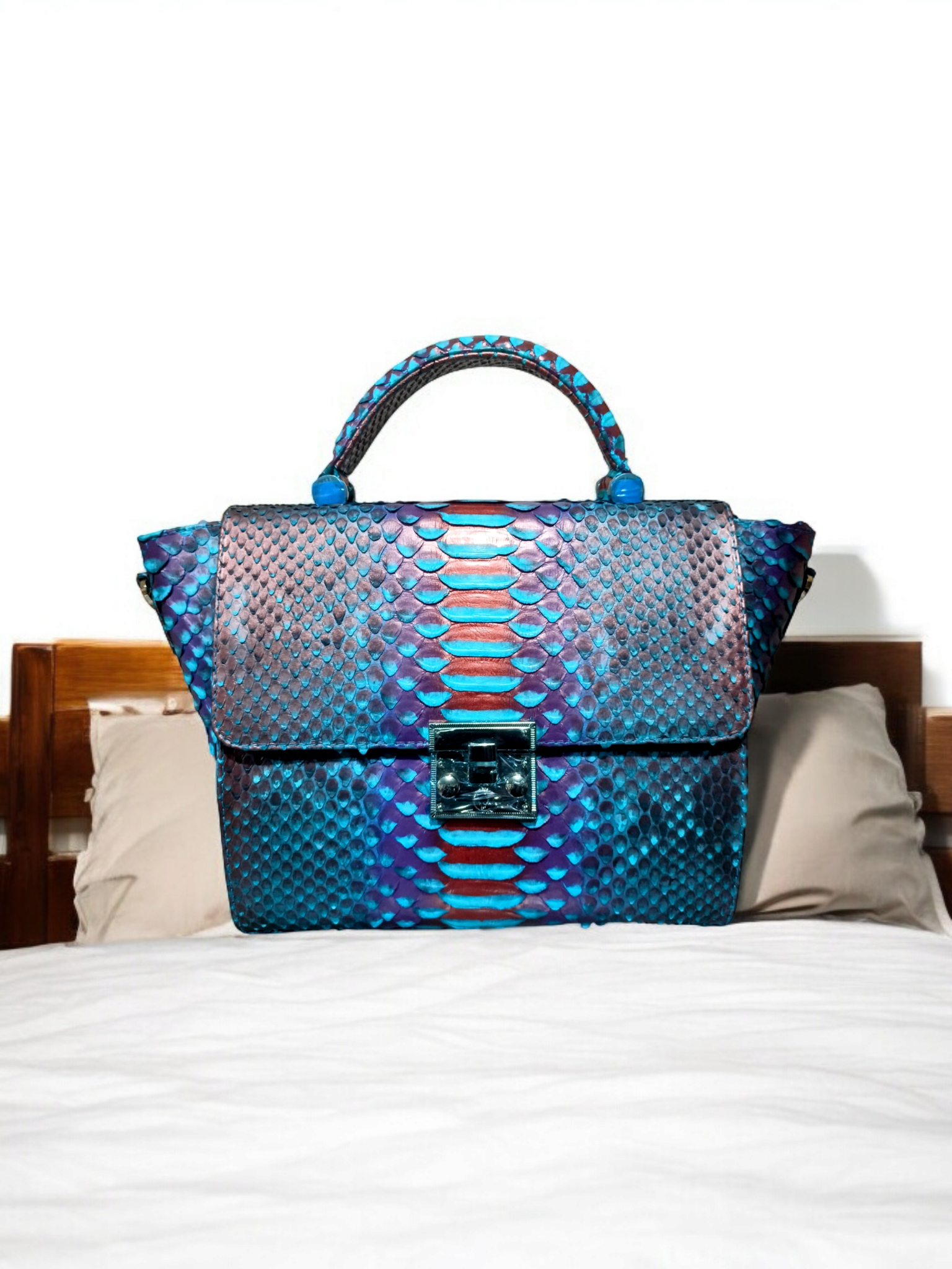 Handmade Snake Skin Women's Top Handle