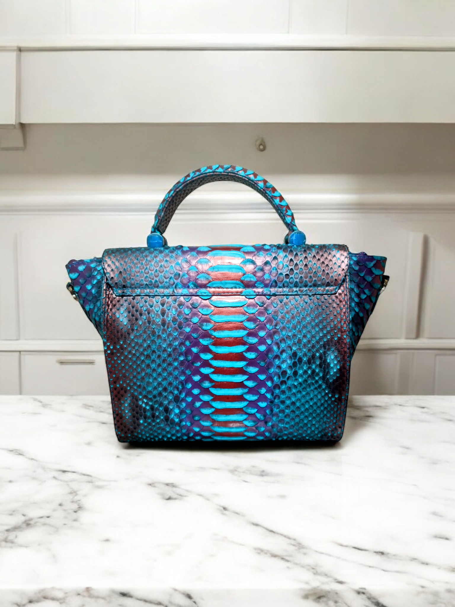 Handmade Snake Skin Women's Top Handle - Image 2